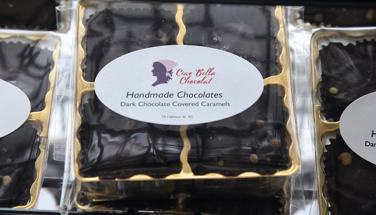 Ciao Bella Chocolat features handmade chocolates.