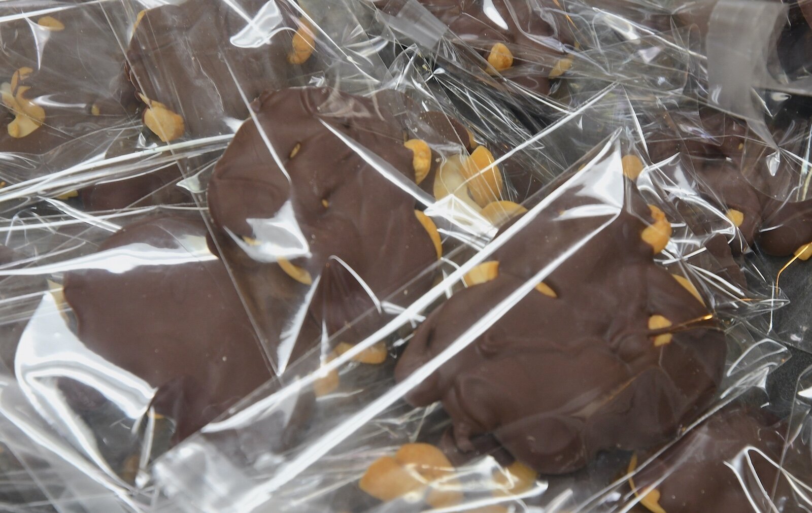 Chocolate covered cashews at Ciao Bella Chocolat.