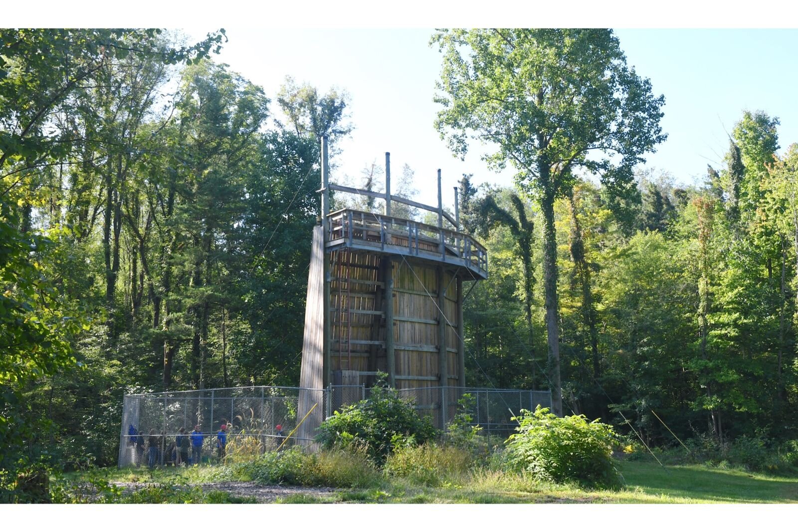 The Battle Creek Outdoor Education Center at Clear Lake Camp includes a climbing wall.