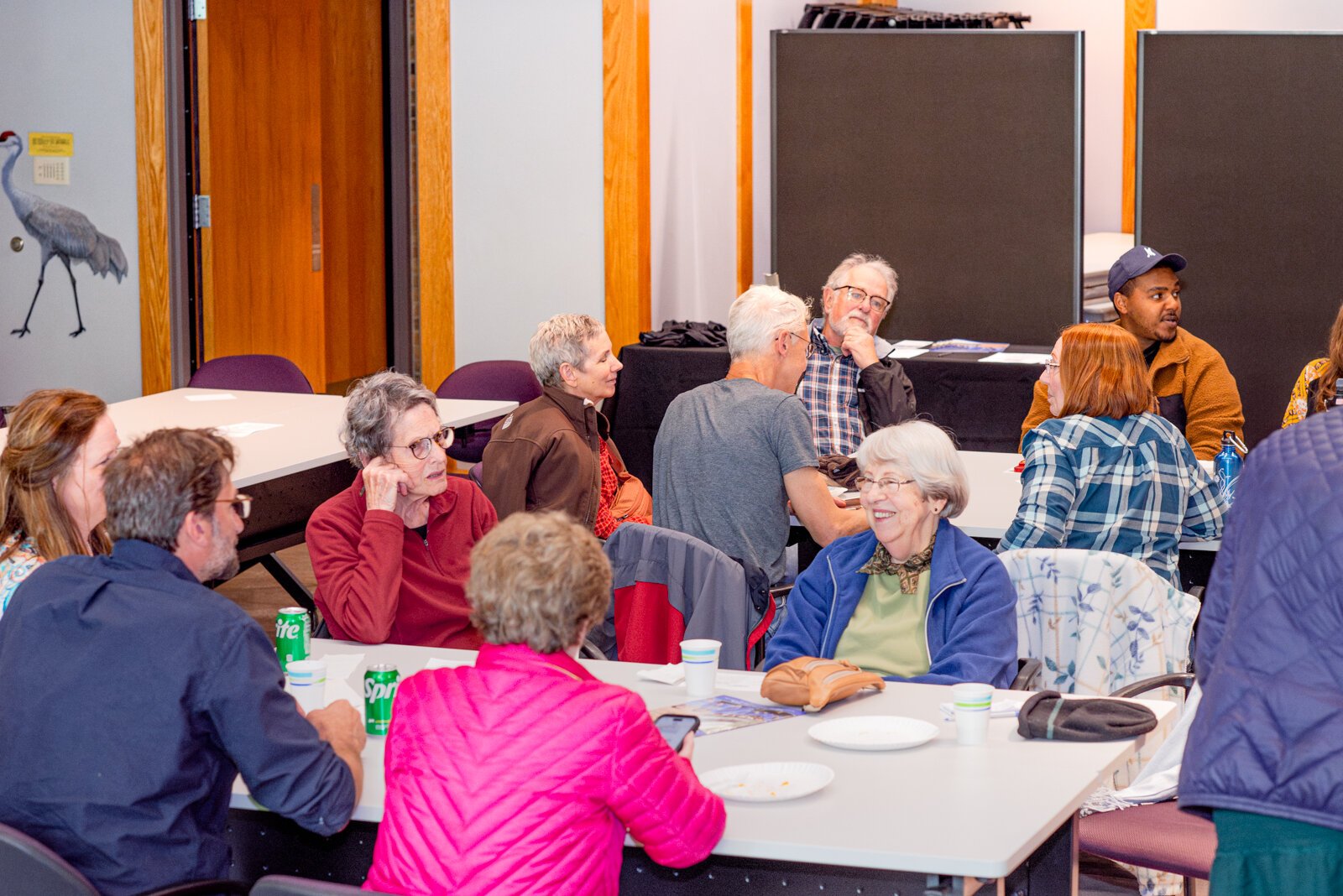 Lyceum attendees in a group discussion.