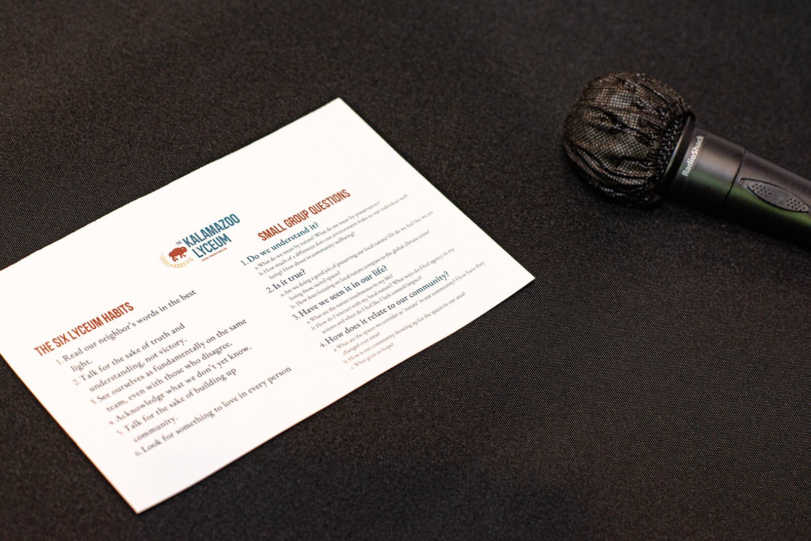 A list of Lyceum group discussion topics.