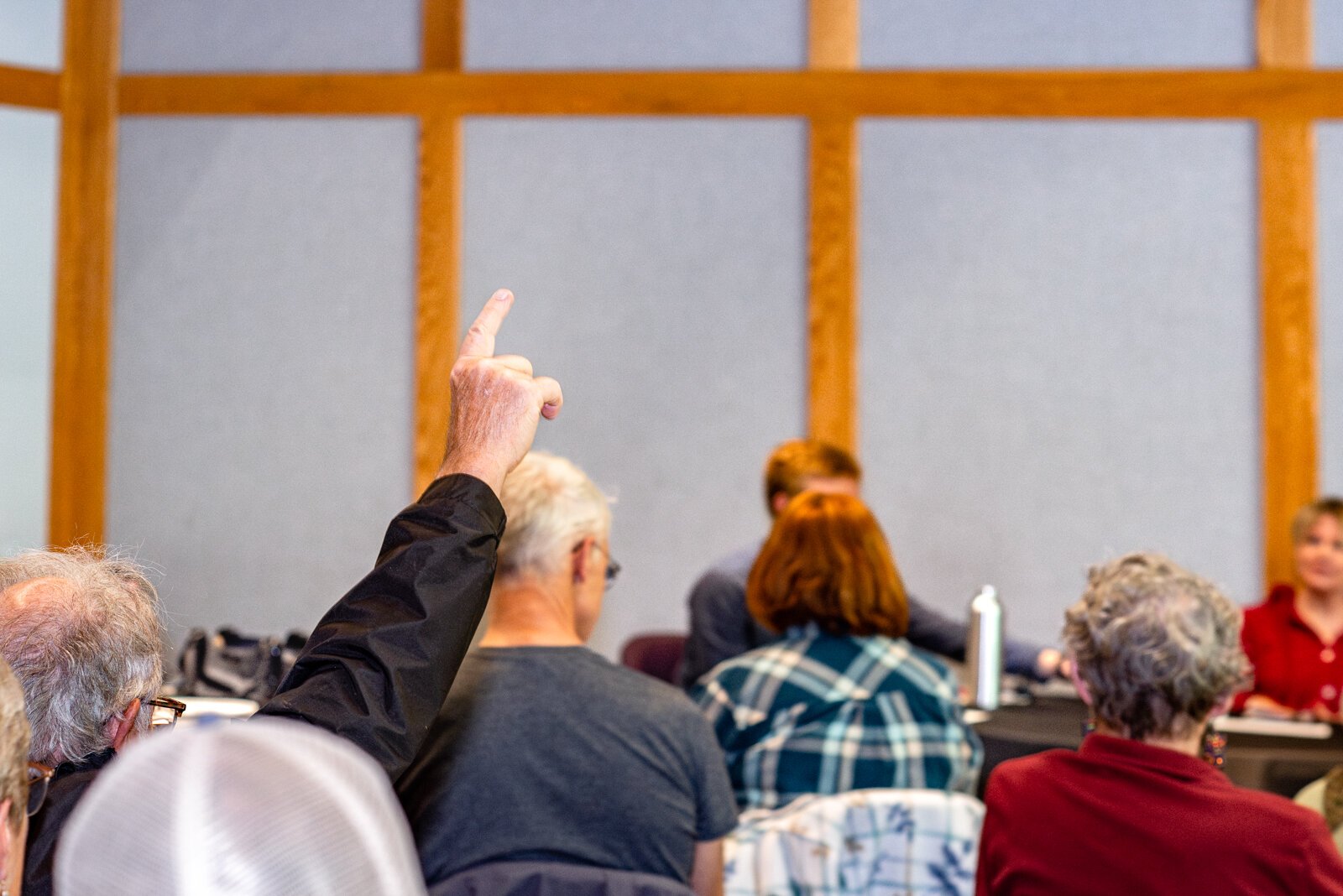 Lyceum attendee submitting a question