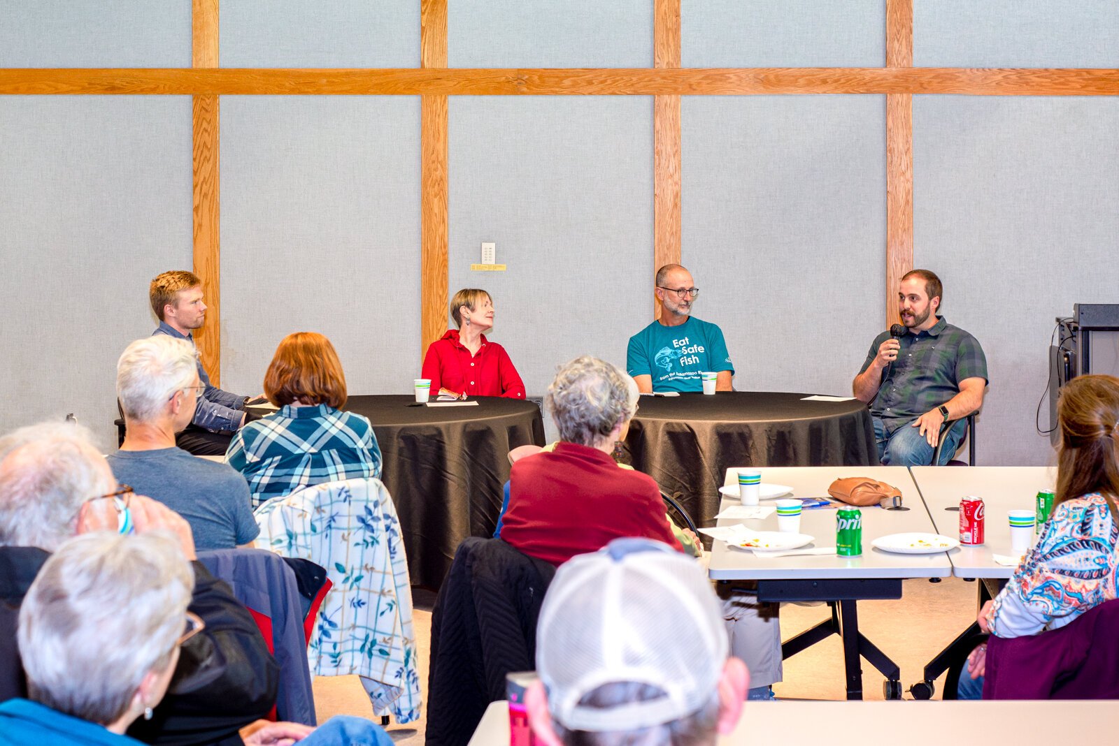 Kalamazoo Lyceum panelists with founder Matthew Miller.