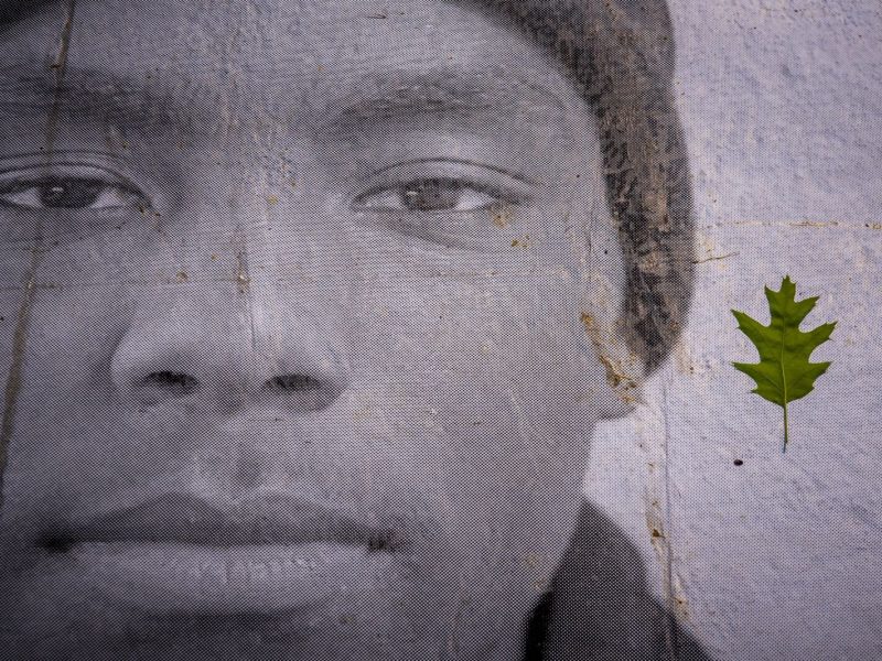 Part of the Inside Out Project includes the natural decomposition of the photographs. The photos, especially with foot traffic, are intended to last any where from one week to three months.