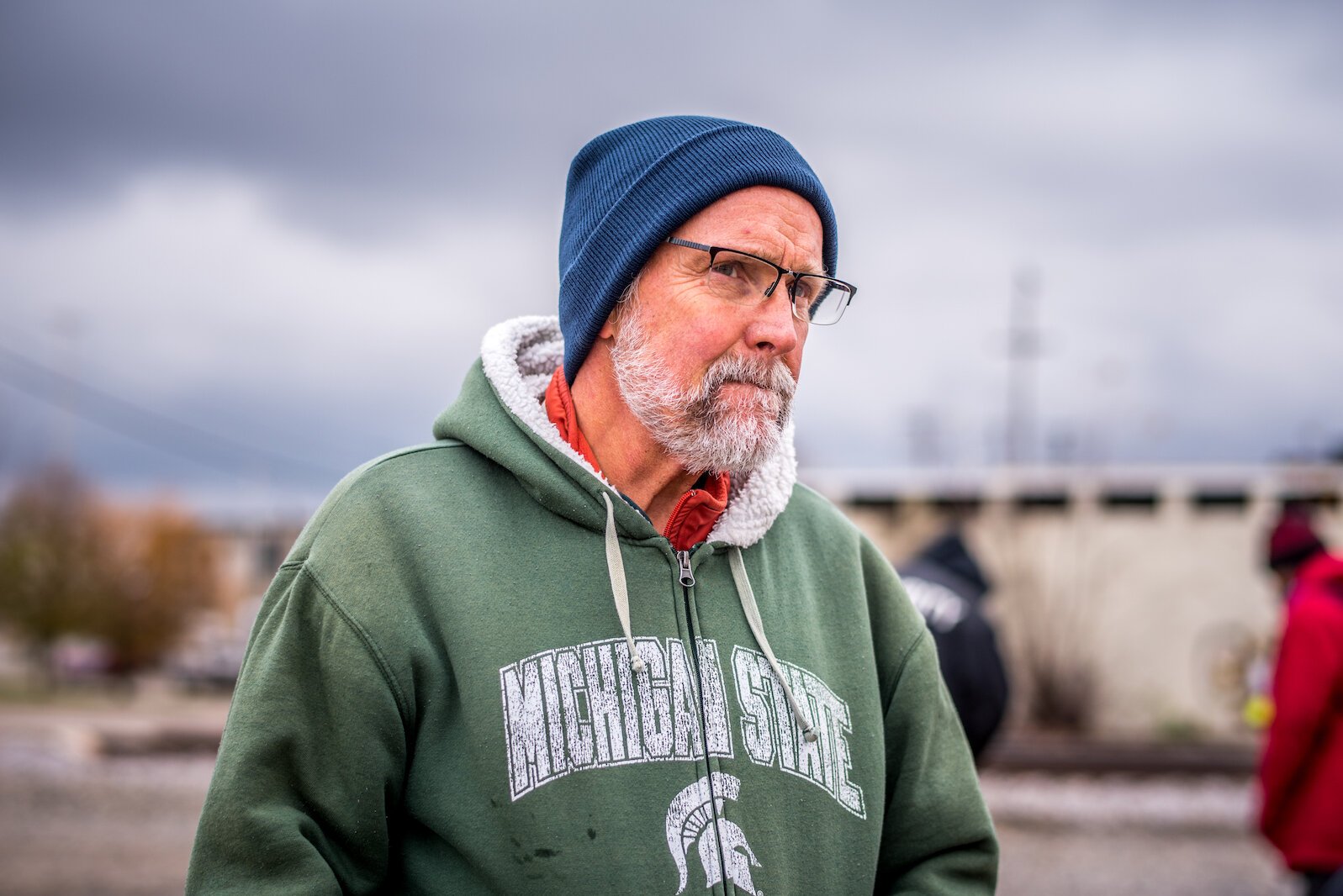 "So here I am. And I have no idea what I'm doin', other than just smiling." Jan van Schaik's Ph.D. was in statistics. He's never studied the many problems unsheltered people face, he admits.Â