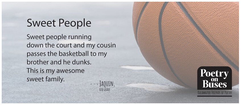 The Friends of Poetry features youth poetry on Metro Transit buses.