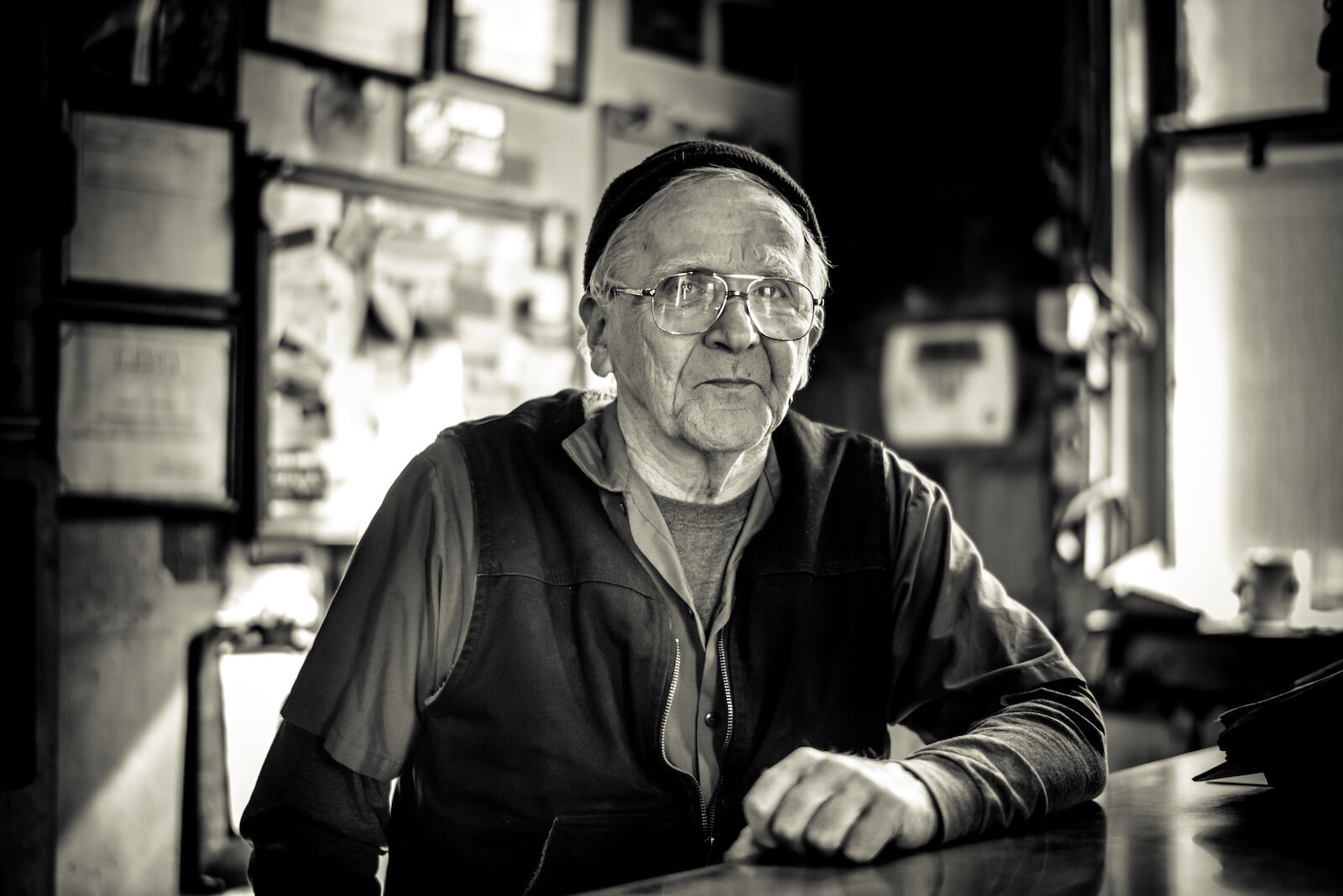 Jack Furr works inside his well-worn auto repair shop at 2009 Portage St.