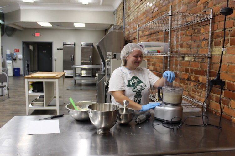 JPG Food Technician Bailee Brown working in the laboratory