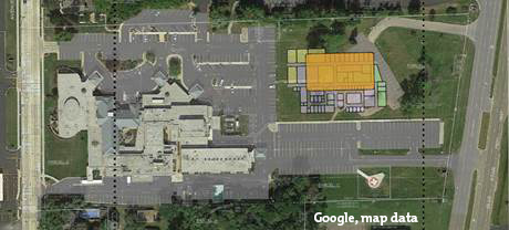 An aeriel view of the location of the new hospital and related offices. Photo courtesy Bronson Healthcare