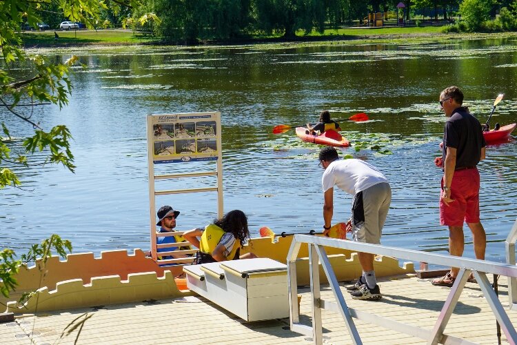 David Marquardt helping at Free Family Paddle Night in Riverside Park, June 2022.