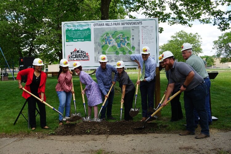 David Marquardt at the 2018 groundbreaking for Ottawa Hills Park improvements.